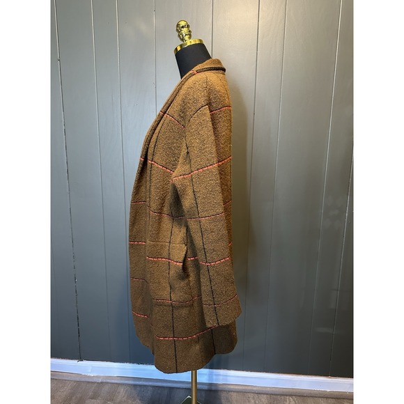 Time and Tru Women's Open Front Long Sleeve Cardigan Brown Plaid XS‎ 0-2 - Picture 3 of 8